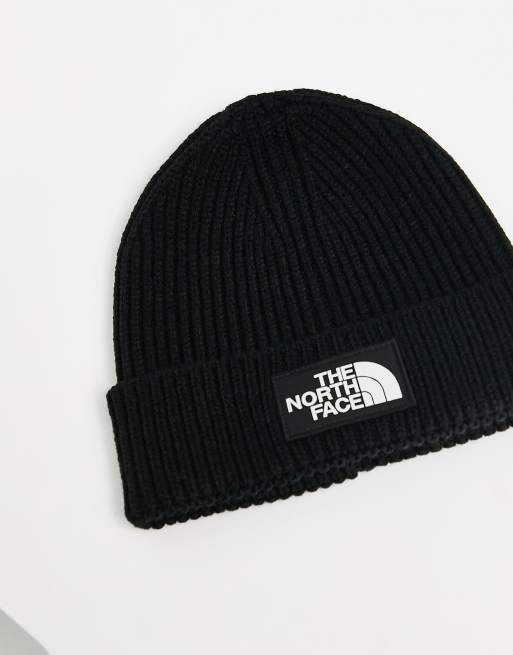 The North Face - Bonnet à revers avec logo encadré - Noir