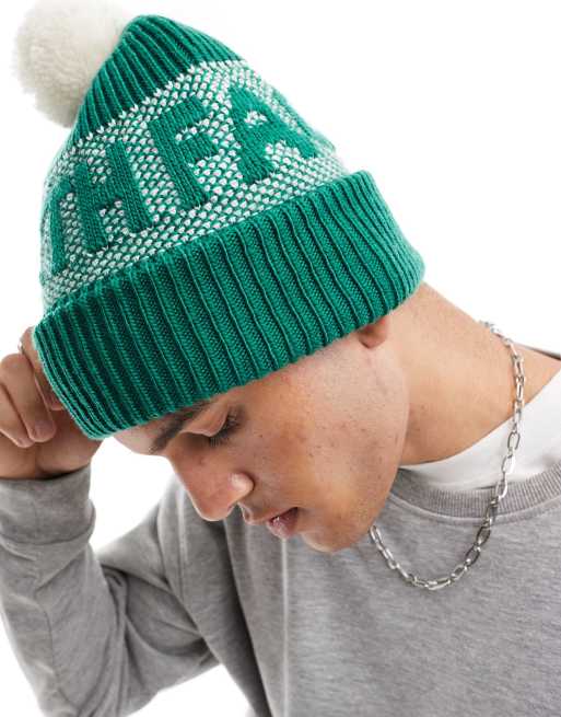 The North Face - Bonnet rétro avec logo et pompon - Vert, 3 de 4