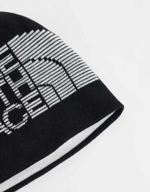The North Face bonnet réversible Highline bleu marine et blanc, 2 de 3