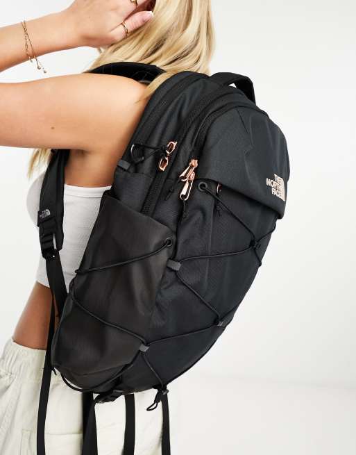 Black and pink outlet north face backpack