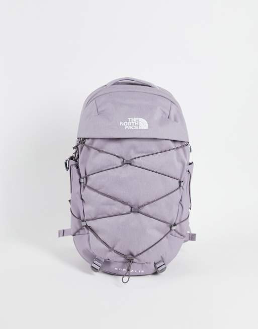 Grey and white north face outlet backpack