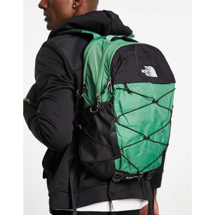 The North Face Borealis backpack in green and black