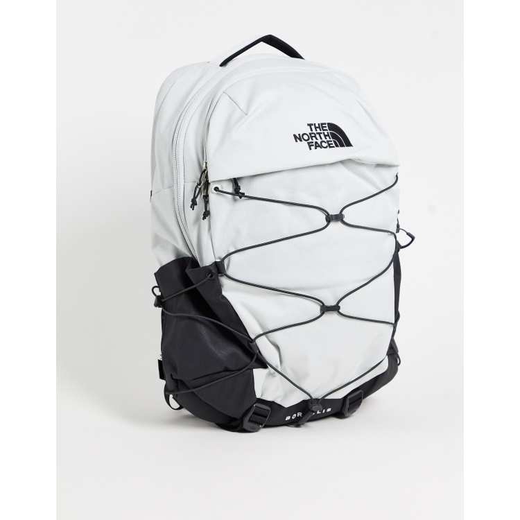 The north face white deals and black borealis classic backpack