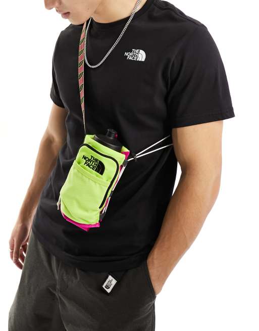  The North Face Borealis bottle holder in lime yellow and pink