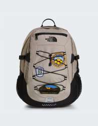 The North Face Borealis classic patch backpack in stone slab/tnf black/pa