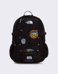 The North Face Borealis classic patch backpack in tnf black/asphalt grey/