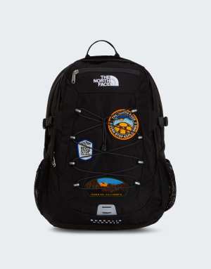 The North Face Borealis classic patch backpack in tnf black/asphalt grey/
