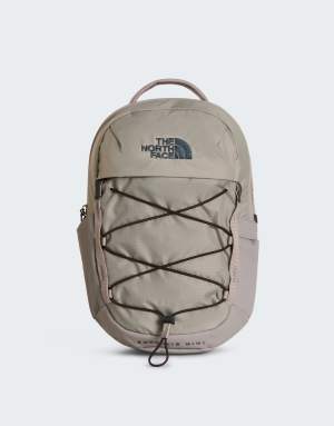 The North Face Borealis mini backpack in stone slab/dark chestnu