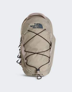 The North Face Borealis sling bag in stone slab/dark chestnu