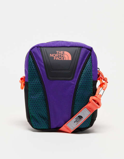 The North Face - Borsa a tracolla viola multicolore con logo stile Y2K