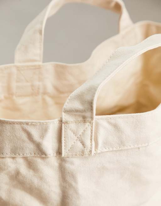 The North Face - Borsa shopping bianco sporco regolabile in cotone, 3 di 4