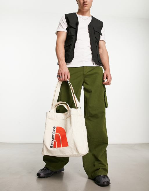 The North Face - Borsa shopping bianco sporco regolabile in cotone, 4 di 4