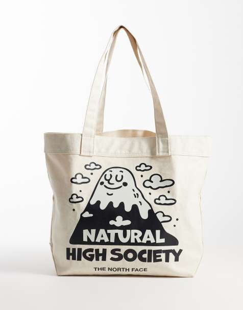 The North Face borsa shopping con grafica Natural High Society bianca - view 1