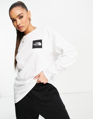 The North Face Boruda long sleeve t-shirt in white