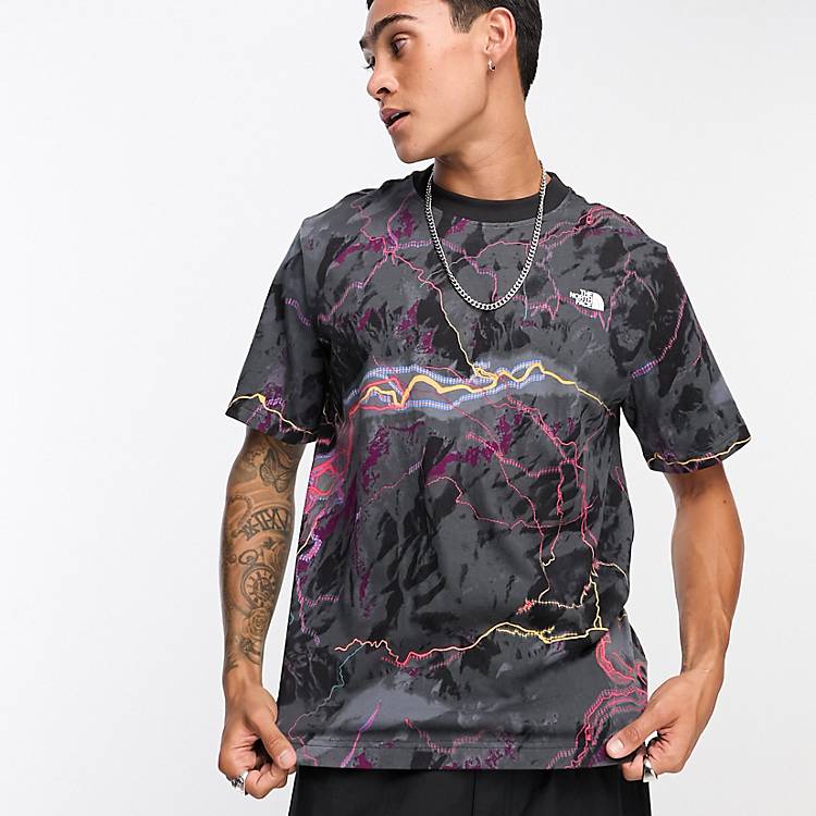 logo all in Face | North over The black glow Box t-shirt trail ASOS print
