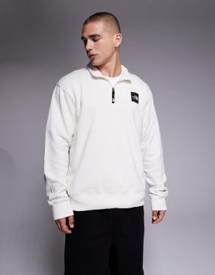 Box Half Dome Quarter Zip in off-white-Neutral
