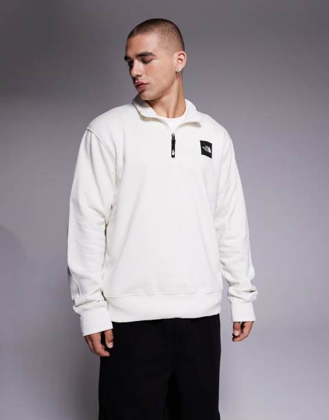 The North Face Box Half Dome Quarter Zip in off-white - view 1