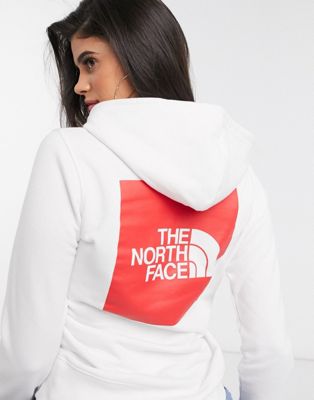 grey and white north face hoodie