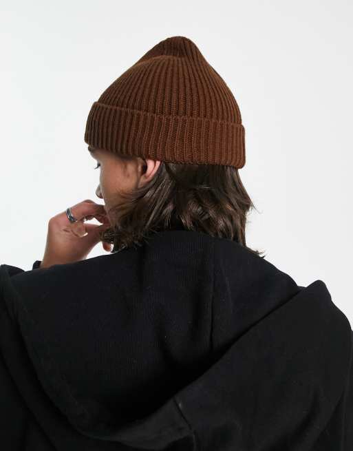 The North Face Box logo cuffed beanie in brown | ASOS