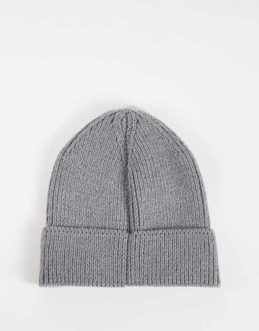 The North Face box logo cuffed beanie in grey, 3 of 3