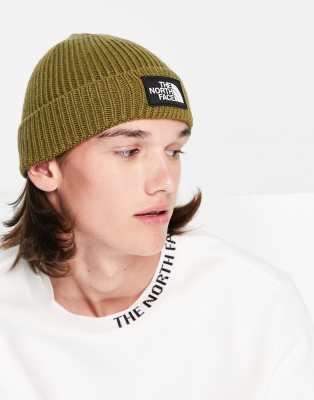 The North Face Box logo cuffed beanie in khaki - ASOS Price Checker