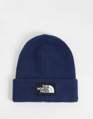 The North Face box logo cuffed beanie in navy