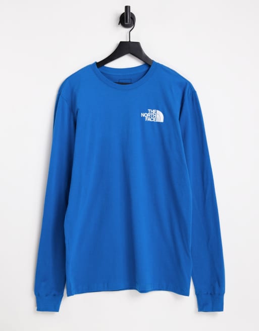 The north face rainbow box logo long hot sale sleeve tee