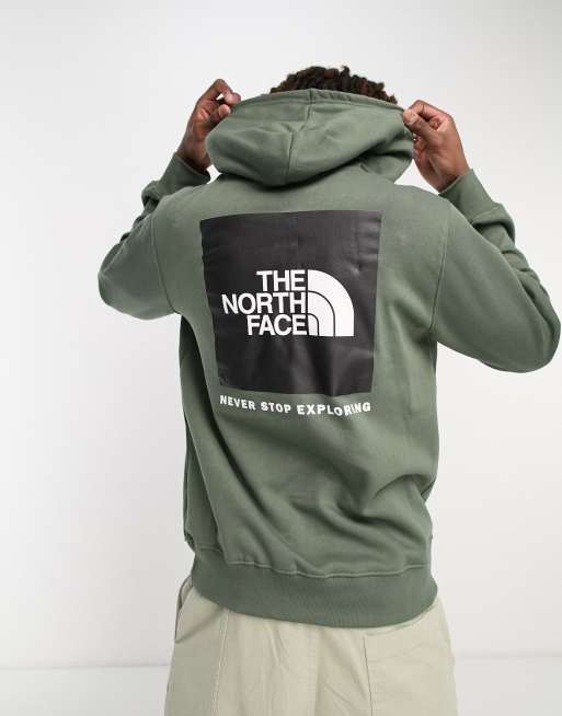 Mens green north outlet face hoodie