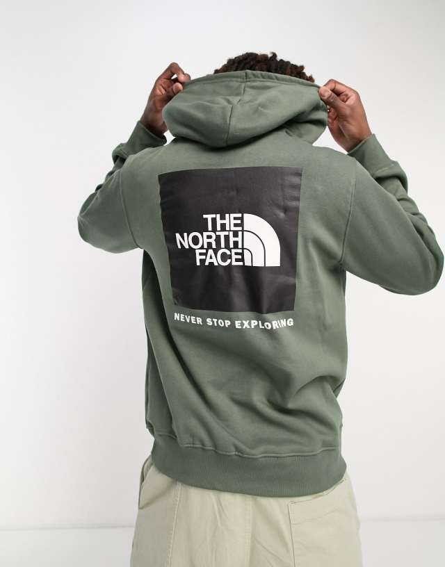 The North Face Box NSE back print hoodie in green