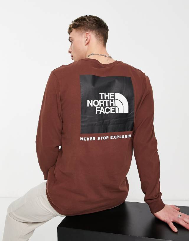 The North Face Box NSE back print T-shirt in brown