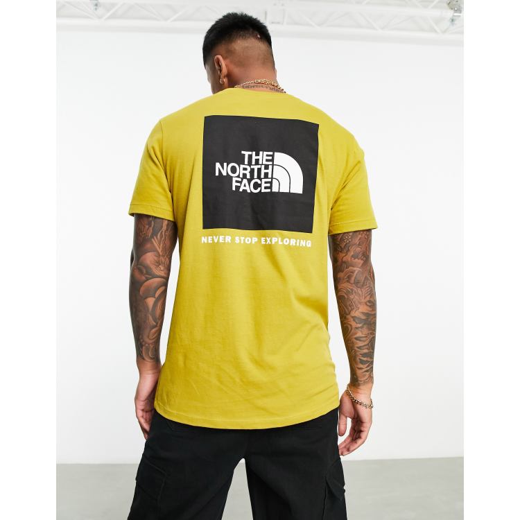 The North Face Box NSE back print t-shirt in gold