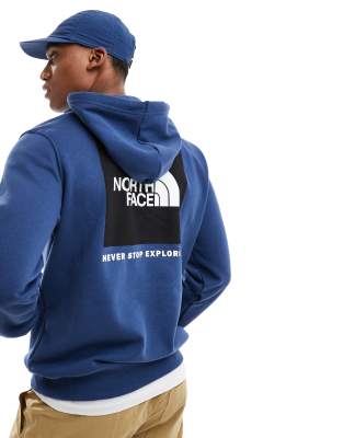 ★THE NORTH FACE★PRINTED HOODIE★BLUE★送料・関税込★ NEW* MEN THE NORTH FACE Box Logo Pullover Hoodie Shady Blue