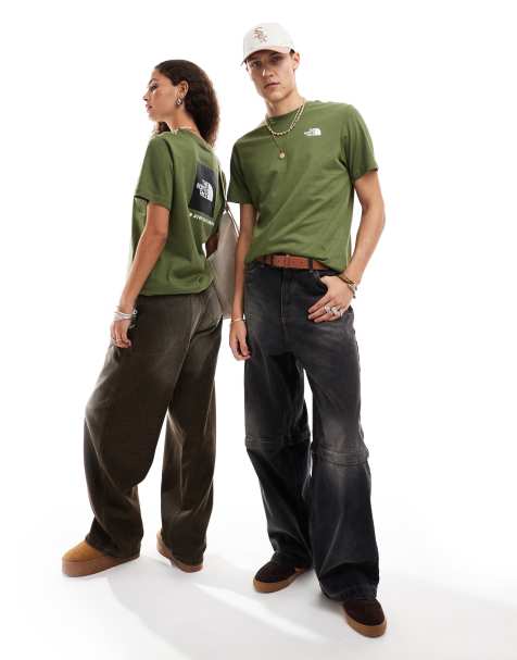 The North Face – Box NSE – T-shirt w kolorze khaki z nadrukiem na plecach - view 1