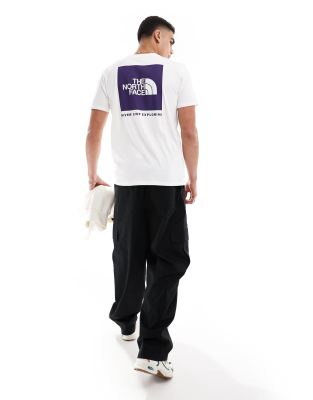 Box NSE T-shirt with back graphic in white and purple