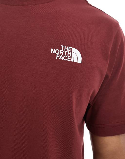 The North Face Box NSE unisex backprint logo t-shirt in burgundy, 4 of 4