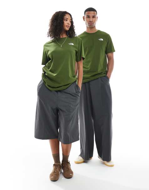The North Face Box NSE unisex backprint logo t-shirt in dark green - view 1