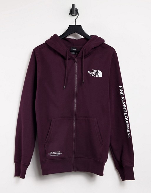 The North Face Brand Proud full zip hoodie in brown