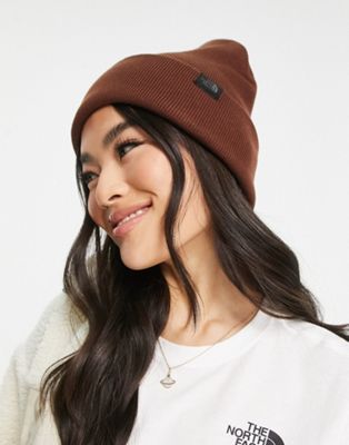 The North Face Brooklandia beanie in brown