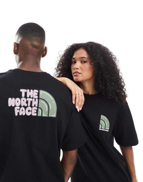 The North Face – Bubble Dome – Czarny T-shirt unisex o luźnym kroju z nadrukiem na plecach - view 1