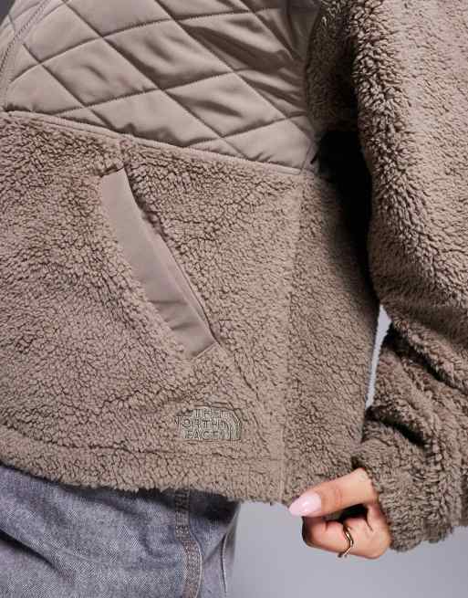 The North Face Cabin Fleece Full Zip jacket in brown, 4 of 4