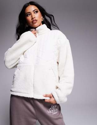 The North Face Cabin Fleece Full Zip Jacket In White