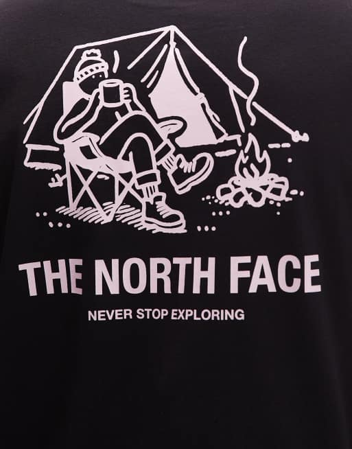 The North Face - Campfire - Afslappet sort T-shirt med rygprint, 5 af 5