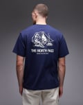 [The North Face] The North Face Campfire back print oversized t-shirt in navy L Navy