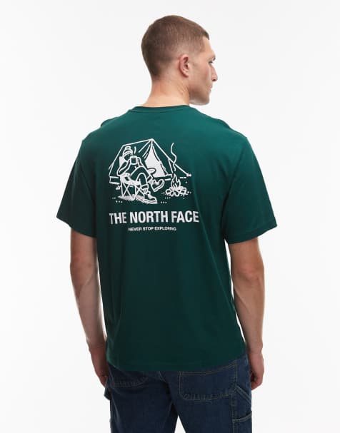 The North Face Campfire backprint oversized t-shirt in green - view 1