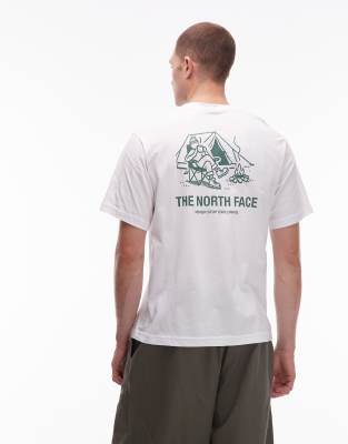 The North Face The North Face Campfire backprint oversized t-shirt in white