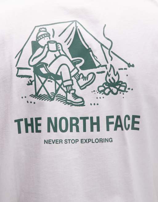 The North Face – Campfire – Biały T-shirt oversize z