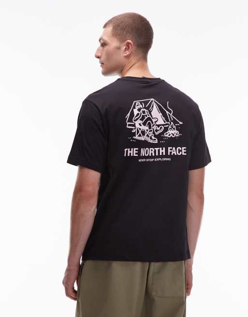 The North Face - Campfire - T-shirt oversize nera con stampa sul retro