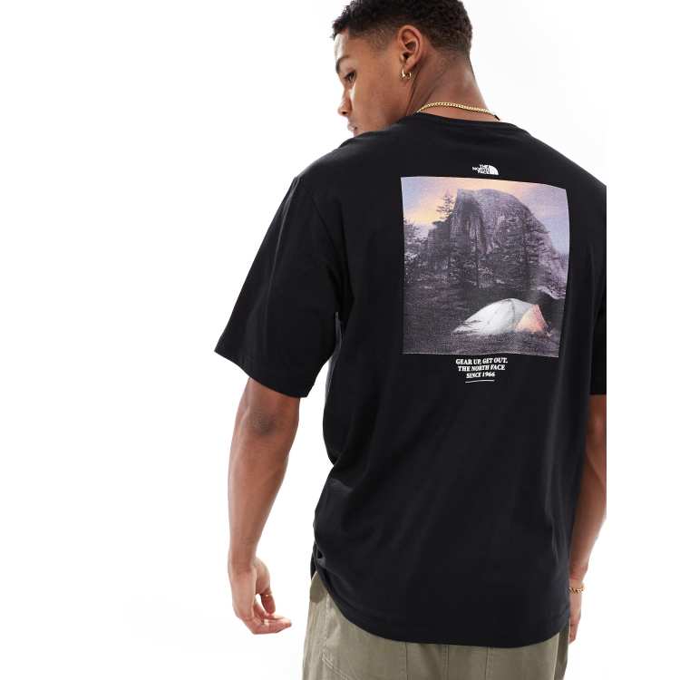 The North Face Camping retro back graphic t-shirt in black