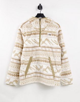 The North Face Campshire printed hoodie in cream