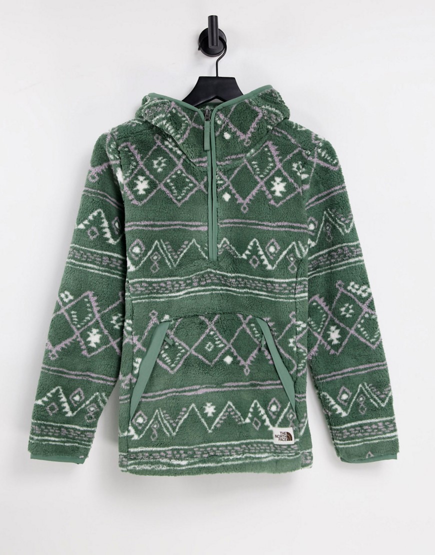 The North Face Campshire printed hoodie in green